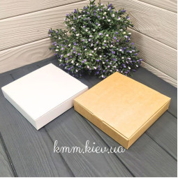 Коробка под конфеты с ложементом на 9 ячеек 153х153х30мм (белая, крафт) - Крафт-foto2