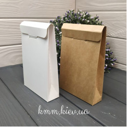 Коробка - саше 100х30х150мм (белая, крафт) - Крафт-foto3