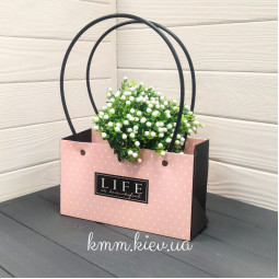 Сумка с круглыми ручками Life is beautiful (Жизнь прекрасна) (220х110х130мм)