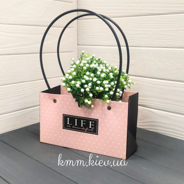 Сумка з круглими ручками Life is beautiful (Життя прекрасне) (220х110х130мм)