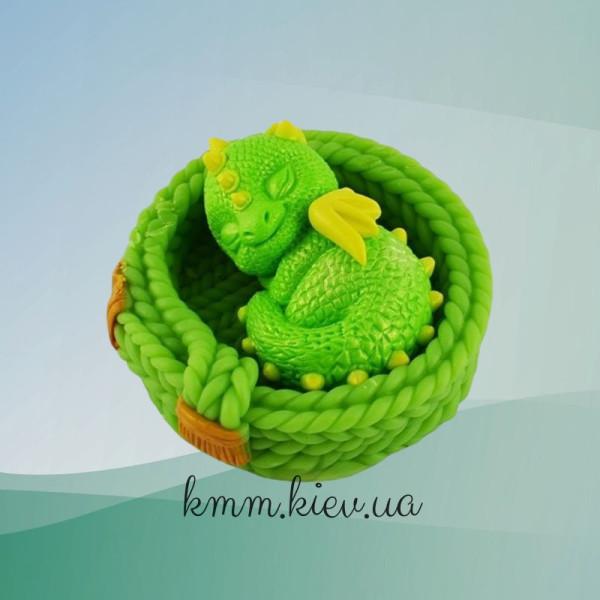 Силиконовая форма люкс 3D Дракончик малыш спящий