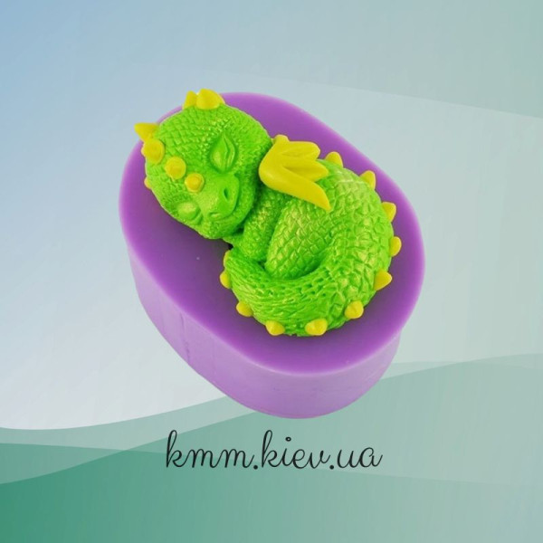 Силиконовая форма люкс 3D Дракончик малыш спящий