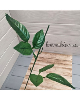 Стебло-основа з листям троянди 45см (нога букетна) 1шт.-foto2