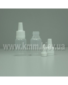 Флакон п/е 10 мл з крапельницею та кришкою