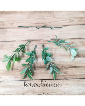 Матовий фактурний Світло-зелений декоративний лист (букет, гілка) - гілка-foto2