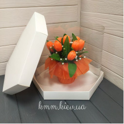 Коробка Шестигранник Белая 300х250мм с подложкой ХДФ 3мм-foto3