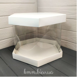 Коробка Шестигранник Белая 300х250мм с подложкой ХДФ 3мм-foto2