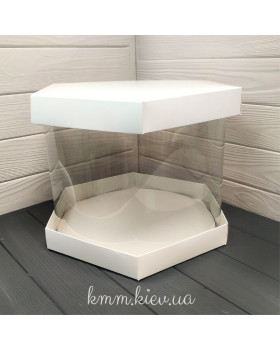 Коробка Шестигранник Біла 300х250мм із підкладкою ХДФ 3мм-foto2