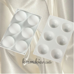Силиконовая форма Полусфера (1 форма, планшет 6 шт) - 1 шт