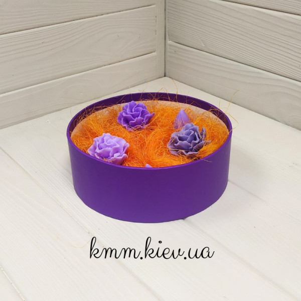 Капелюшна коробка низька Фіолетова - D16 висота 6см