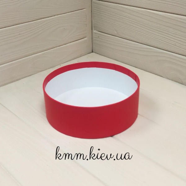 Капелюшна коробка низька Червона D18 висота 6,5см