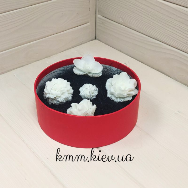Капелюшна коробка низька Червона D18 висота 6,5см