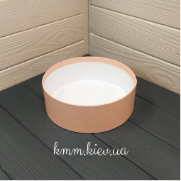 Шляпная коробка низкая Персик D16 высота 6см-foto2