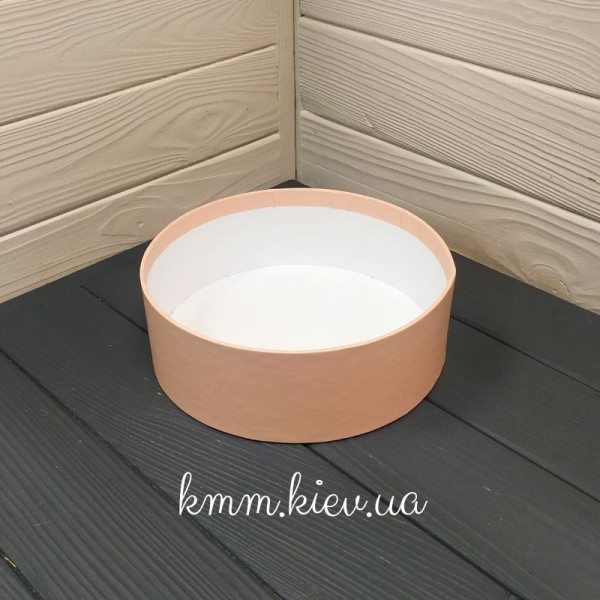 Капелюшна коробка низька Персик D16 висота 6см