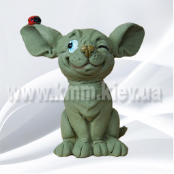 Силиконовая форма люкс Ушастая собачка с божьей коровкой 3D
