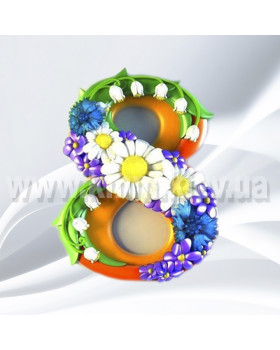 Силіконова форма люкс 8 Березня в ромашках та конвалії