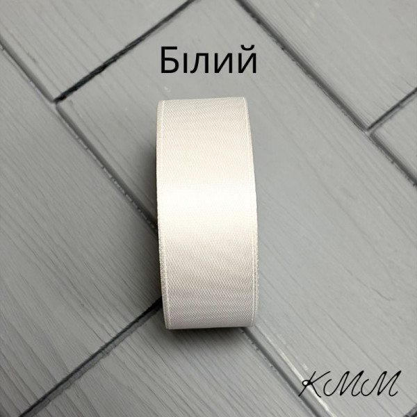 Стрічка атласна 25мм колір в асортименті, рулон 23м - Червоний