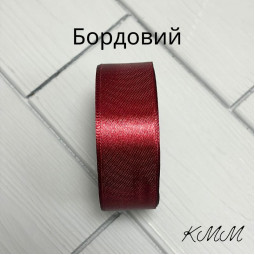Стрічка атласна 25мм колір в асортименті, рулон 23м - Червоний-foto9