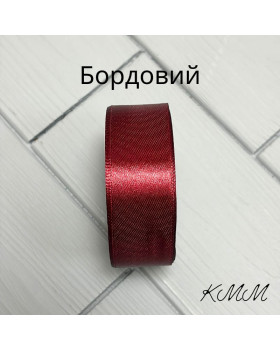 Стрічка атласна 25мм колір в асортименті, рулон 23м - Червоний-foto9