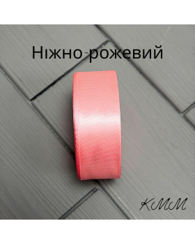 Стрічка атласна 25мм колір в асортименті, рулон 23м - Червоний-foto15