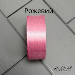 Стрічка атласна 25мм колір в асортименті, рулон 23м - Червоний-foto2