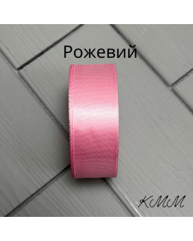 Стрічка атласна 25мм колір в асортименті, рулон 23м - Червоний-foto2