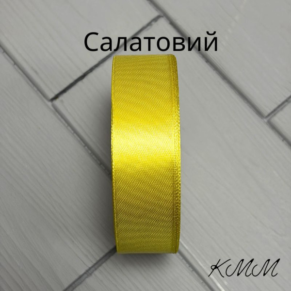 Стрічка атласна 25мм колір в асортименті, рулон 23м - Червоний