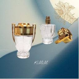 Флакон парфюмерный стеклянный Чемпион прозрачный с золотым распылителем 60мл