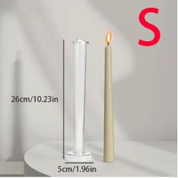 Форма акриловая Свеча Столовая  25см х D1,8см с держателем для фитиля и подставкой-foto2