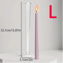 Форма акриловая Свеча Столовая  30см х D1,8см с держателем для фитиля и подставкой-foto4