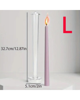 Форма акриловая Свеча Столовая  30см х D1,8см с держателем для фитиля и подставкой-foto2