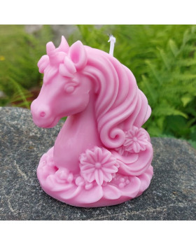 Силіконова форма люкс 3D Єдиноріг у квітах-foto2