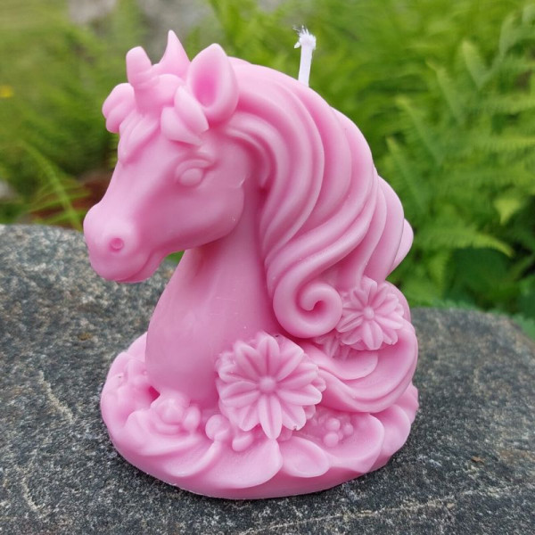 Силіконова форма люкс 3D Єдиноріг у квітах