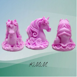 Силіконова форма люкс 3D Єдиноріг у квітах-foto2