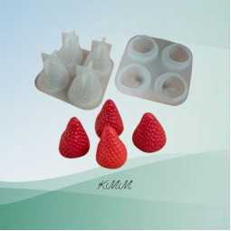 Силіконова форма люкс 3D Полуниця 4-шт
