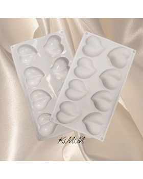 Силіконова форма планшет Серце Кавове 8шт