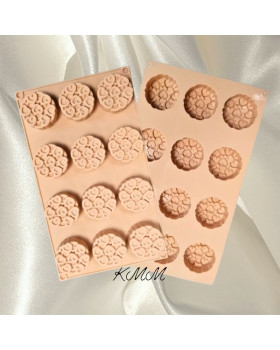 Силиконовая форма планшет Сердечки изящные 12шт.