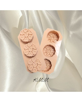 Силиконовая форма планшет Сердечки изящные 3шт.