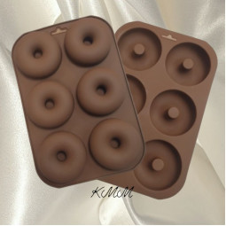 Силиконовая форма планшет Пончик Большой (планшет 6 шт.)