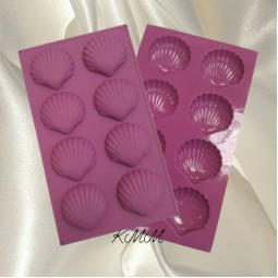 Силиконовая форма планшет Ракушки 8шт.