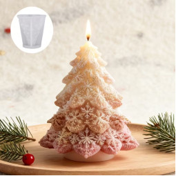 Силіконова форма люкс 3D Ялинка у сніжинках-foto4