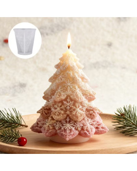 Силиконовая форма люкс 3D Елочка в снежинках-foto4