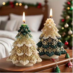 Силіконова форма люкс 3D Ялинка у сніжинках-foto3