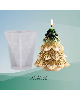 Силиконовая форма люкс 3D Елочка в снежинках