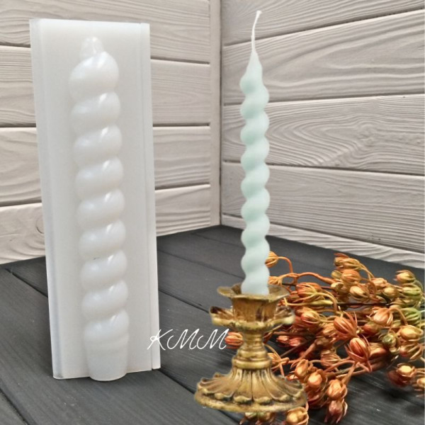 Форма силіконова із замками для свічок Спіраль велика 20см