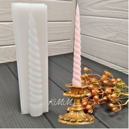 Форма силиконовая с замками для свечей Спираль мелкая 20см-foto2