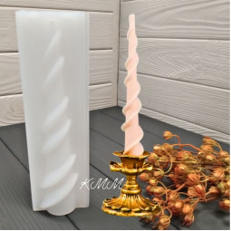 Форма силиконовая с замками для свечей Спираль двойная 20см-foto2