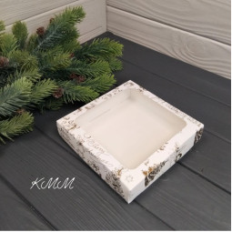 Коробка Merry Christmas с квадратным окном 150х150х35мм-foto2