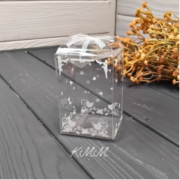 Коробка "Подарок романтичный" пластиковая самосборная - 75мм х 50мм х 50мм