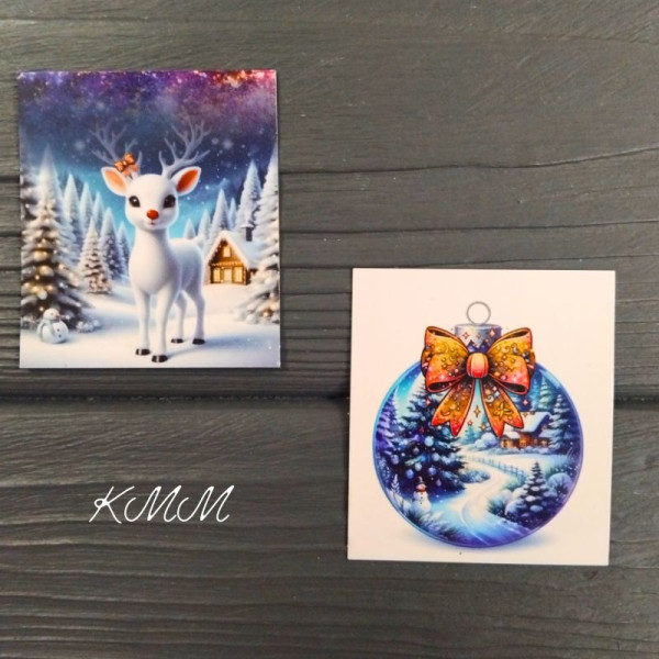 Листівка бірка Оленя та куля 50х45мм (5шт)